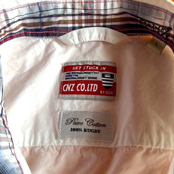 Canterbury of  New Zealand Rugby  men’s white cotton snap/button shirt L - Picture 4 of 4